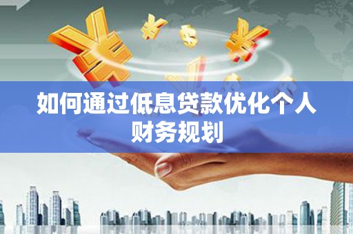 岚皋如何通过低息贷款优化个人财务规划