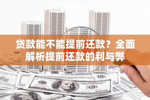 岚皋贷款能不能提前还款？全面解析提前还款的利与弊